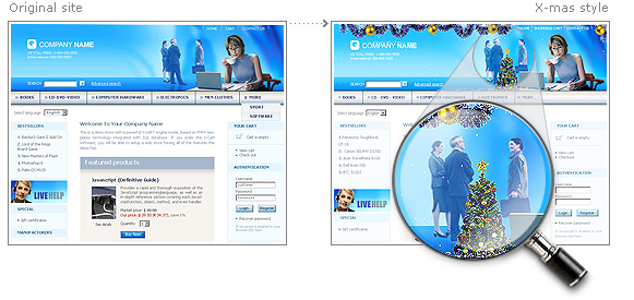Christmas web site decoration service