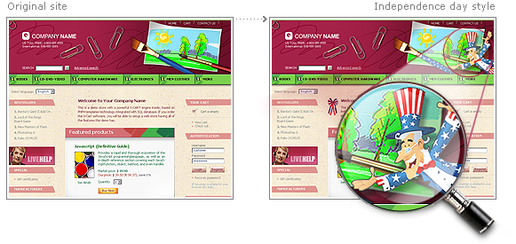 Independence Day web site decoration service