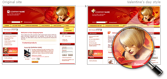 Valentine's day web site decoration service