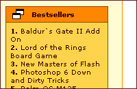 Automated display of bestsellers