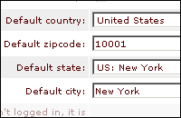 Default customer address