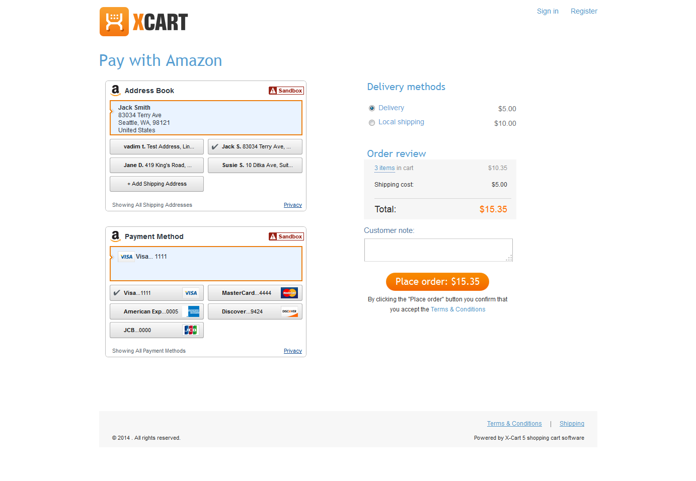"Pay with Amazon" module for XCart 5 software
