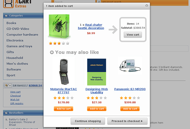 Add To Cart Popup module screenshot