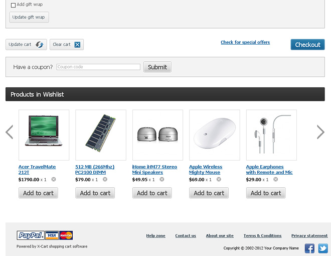 Wishlist with jquery jcarousel feature