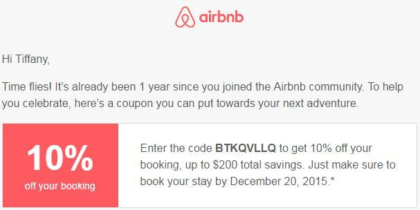 Airbnb discount