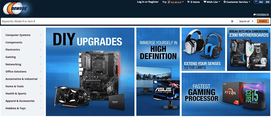 Newegg selling site