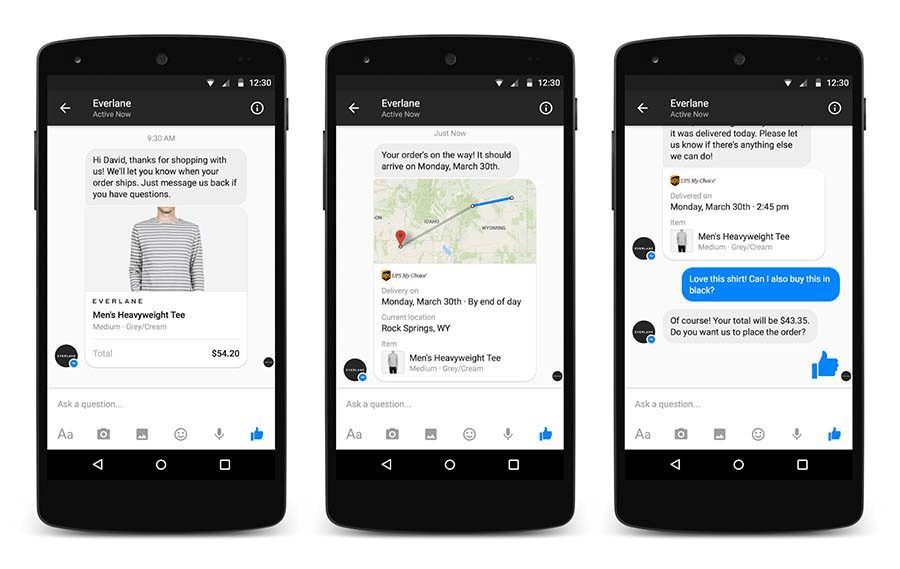 Facebook Messenger transactions