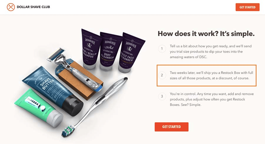 Dollar Shave Club subscription box