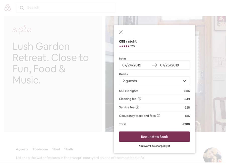 Airbnb checkout design