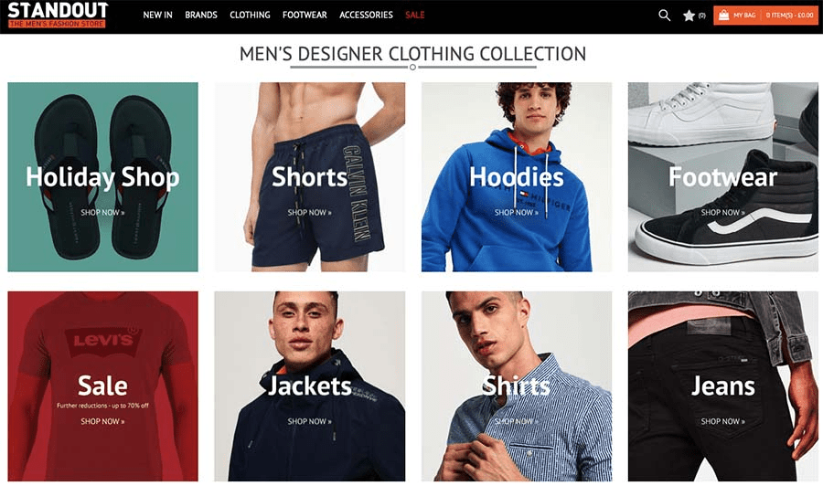 Standout category page design