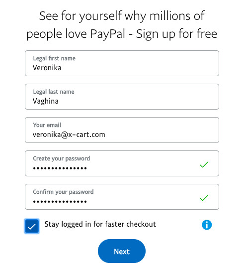 set up PayPal account
