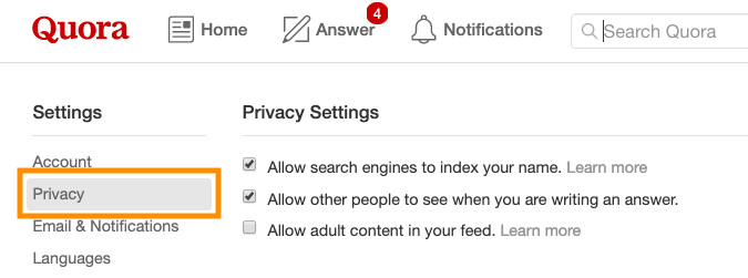 what is quora privacy