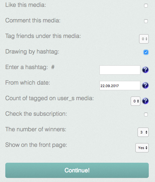 Giveawation Instagram Contests tool