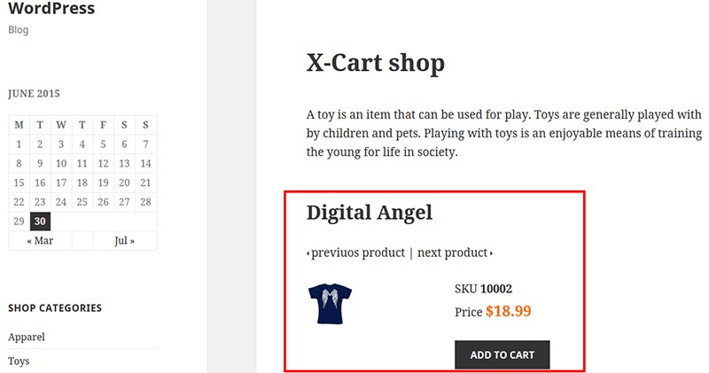 Add X-Cart to WordPress