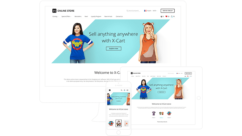 Mobile-ready design from X-Cart team