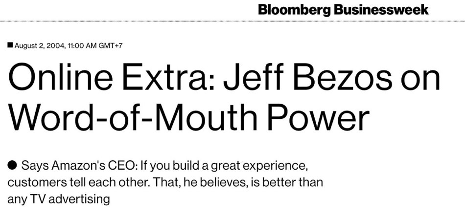 Jeff Bezos on Word of Mouth Power