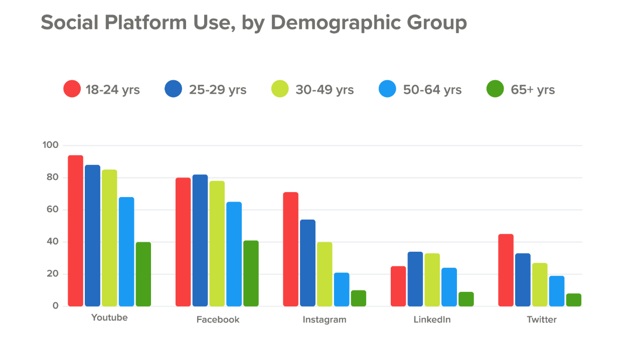 Social Platform Use, by Demographic Group