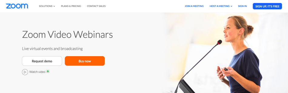 Zoom landing page