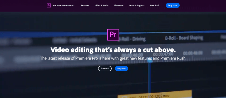 Adobe Premiere Pro Video Editing Software