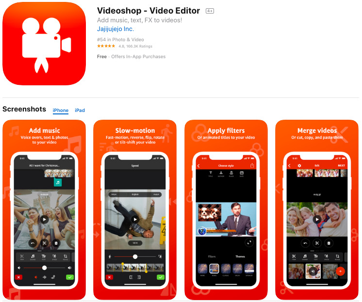 videoshop video editing app
