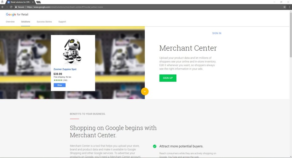 Creating Google Merchant Center Account