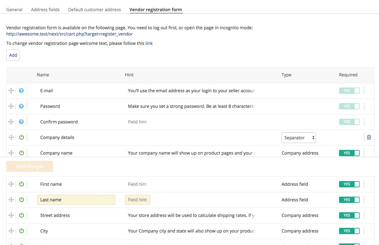 Vendor Registration Form Settings in X-Cart