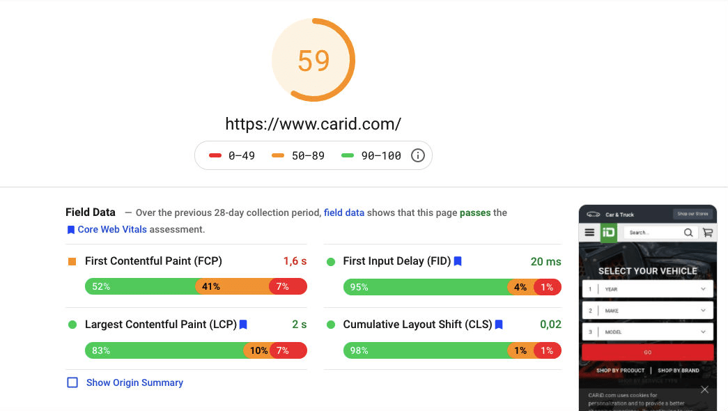 Google's PageSpeed Insights