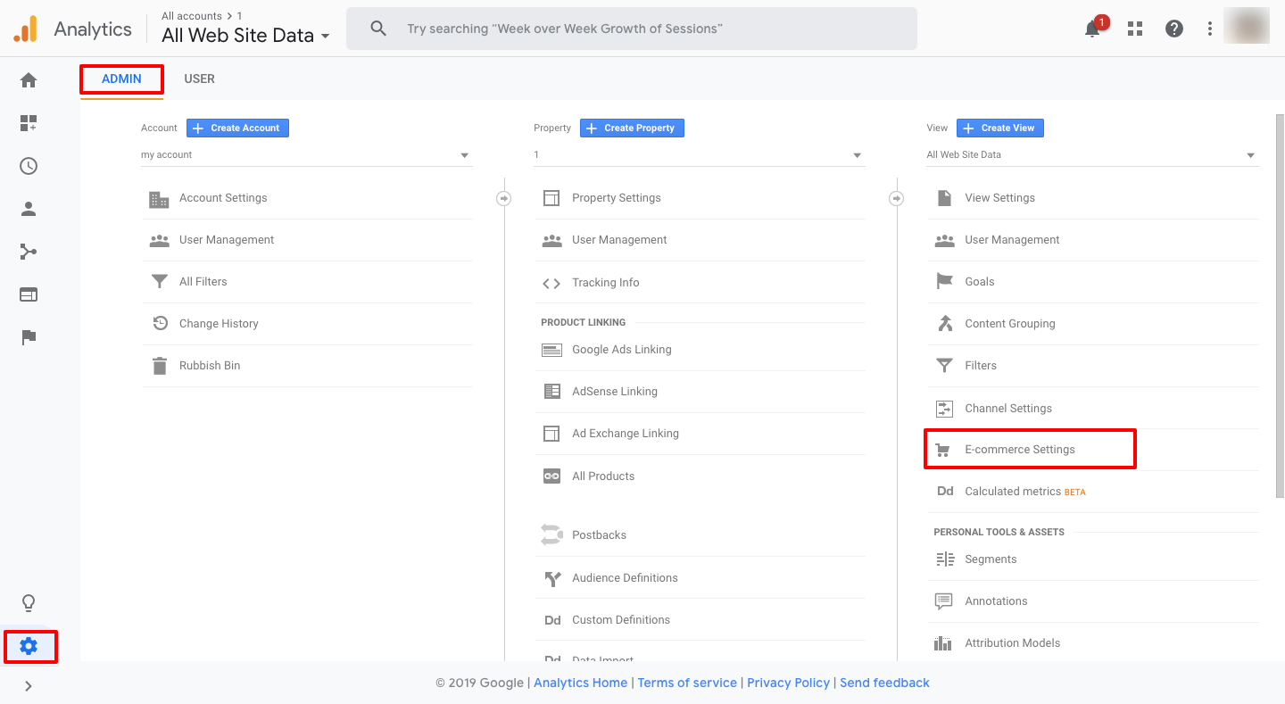 Enhanced eCommerce settings in Google Analytics