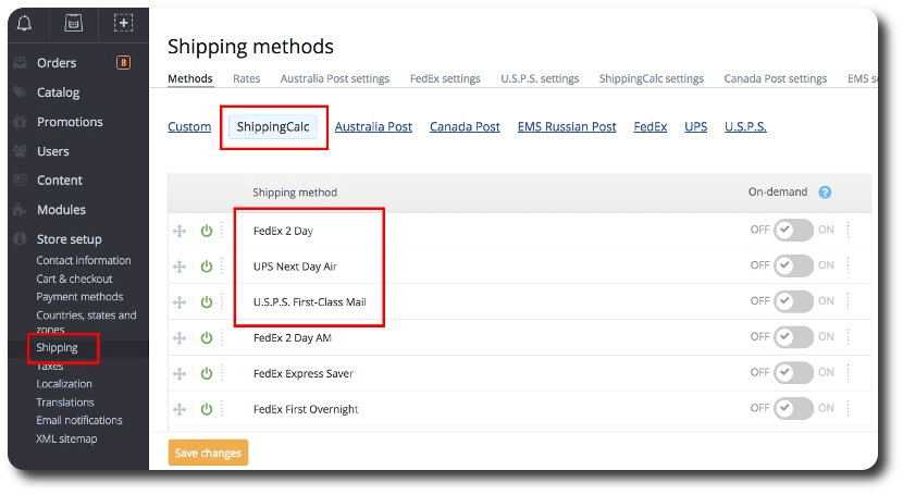 ShippingCalc by AuctionInc - enable shipping methods by different carriers