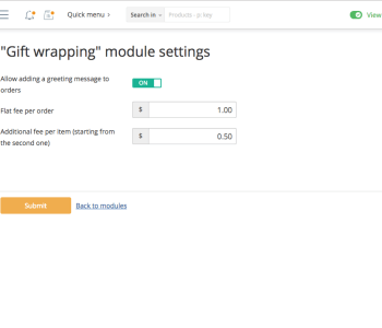 gift wrapping module settings