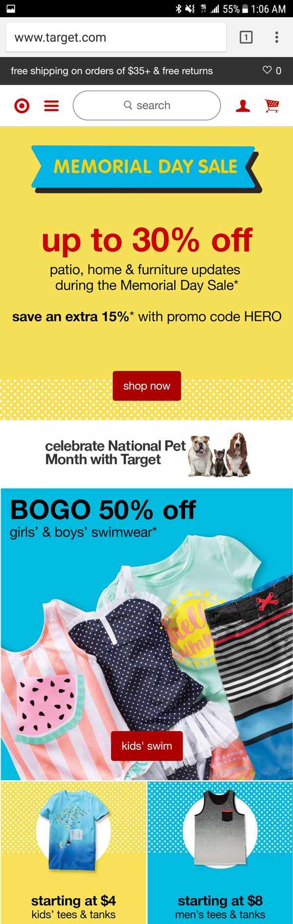 Target's Mobile Home Page Is Tapable