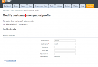 Modify anonymous customer profile