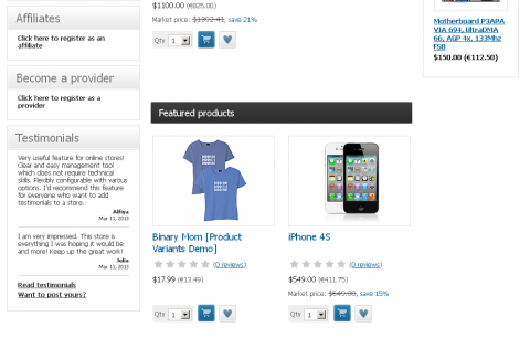 testiminials module:side section