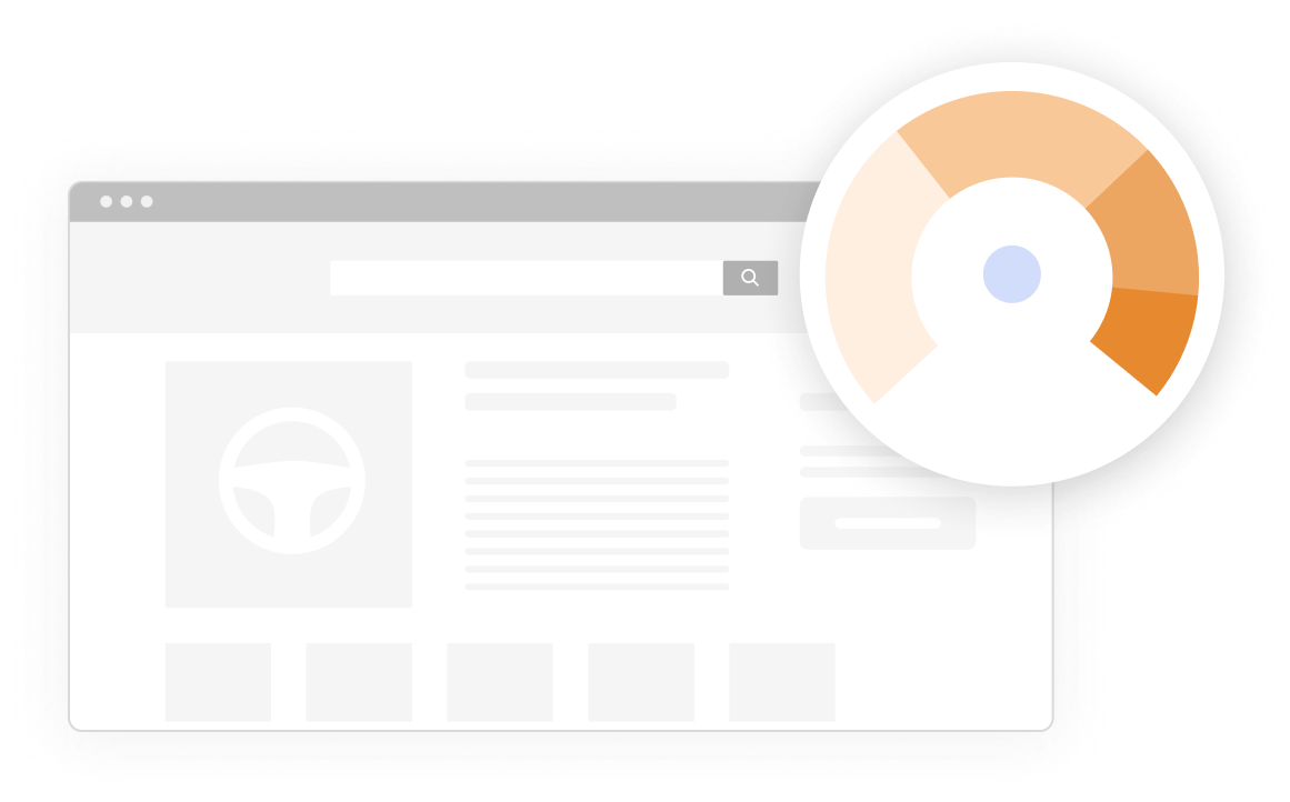 Software interface and a speedometer. Illustration.