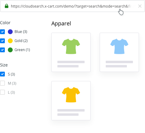 Link to the certain filters set