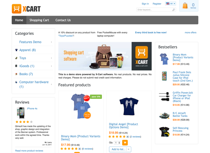 Demo of XCart Classic XCart
