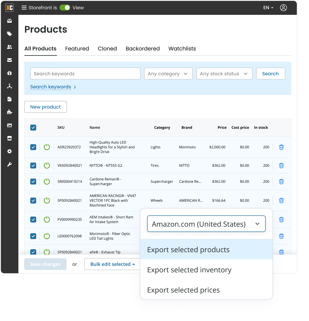 Selling on Amazon eBay XCart