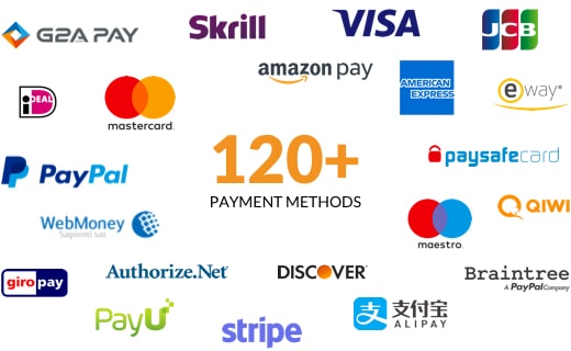 120+ payment methods are supported in X-Cart