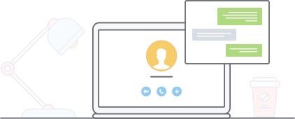 Computer on a table. Illustration.