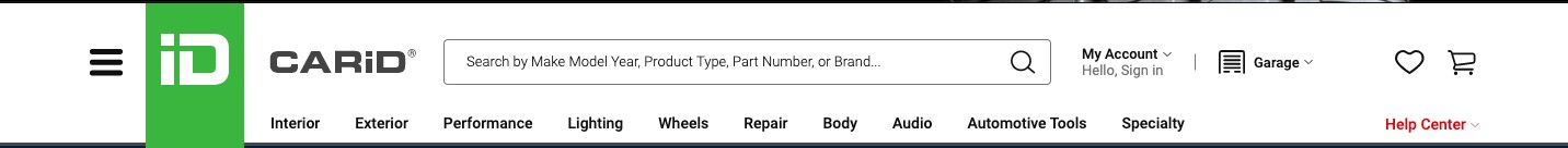 CARiD search bar